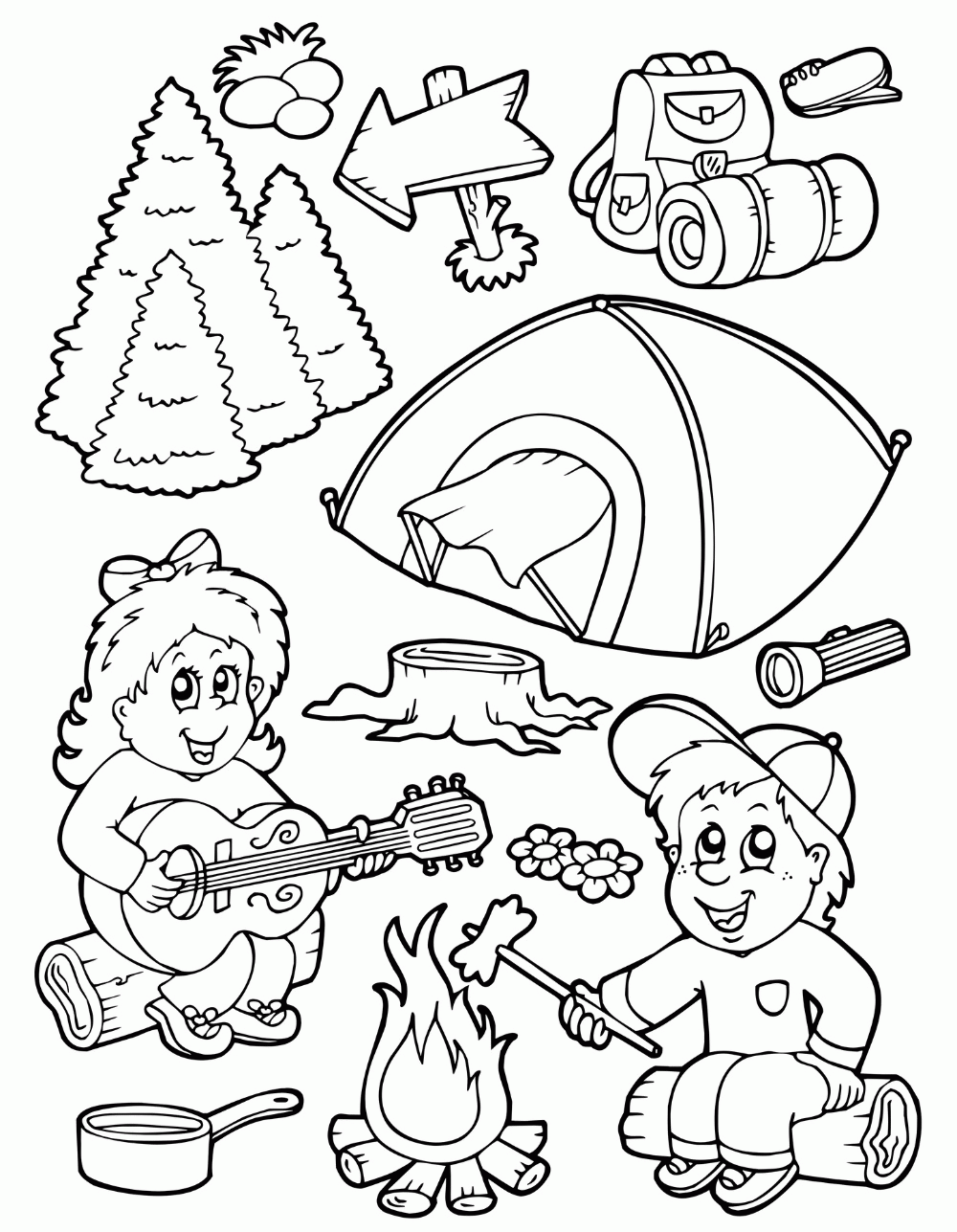 Plansa de colorat cu Camping 42 37